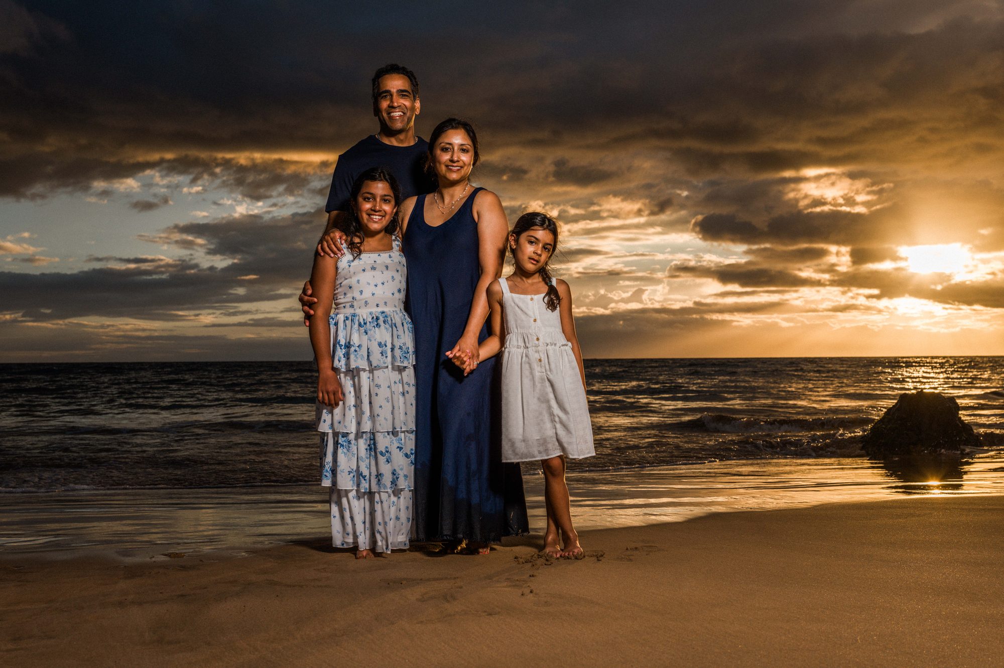 A family portrait session in Maui