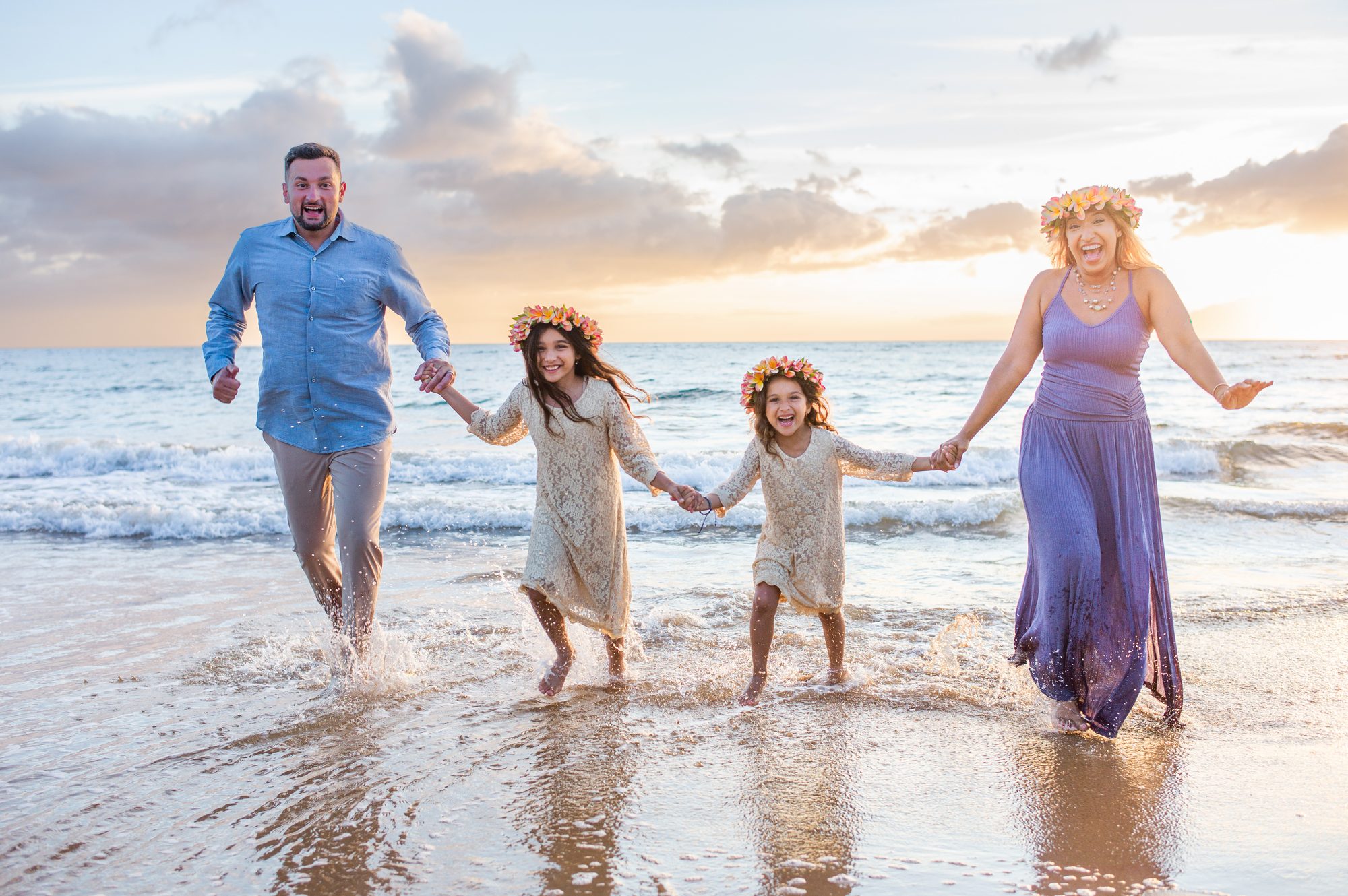 A family portrait session in Maui