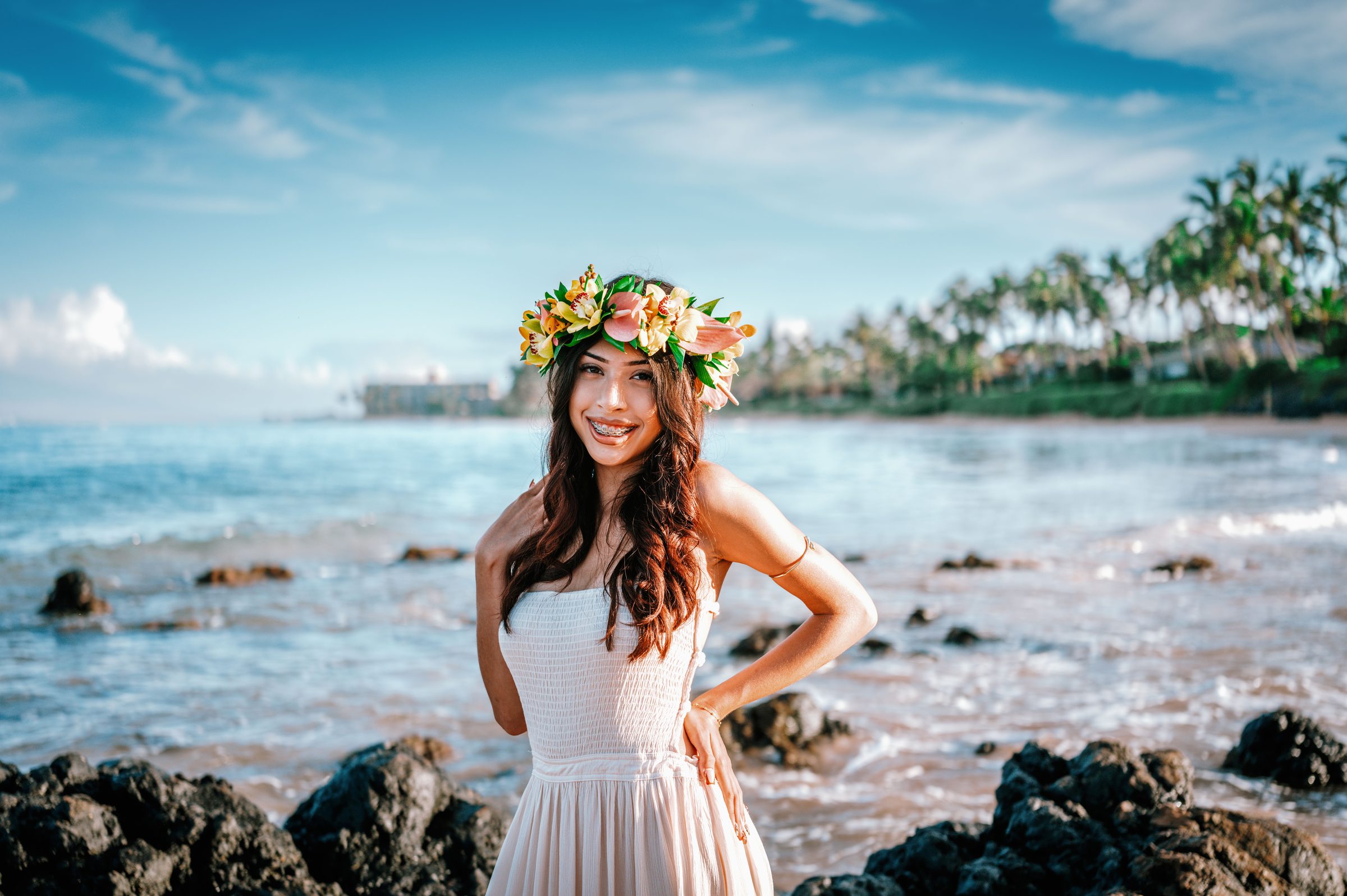 Floral arrangement in Wailea in the morning light