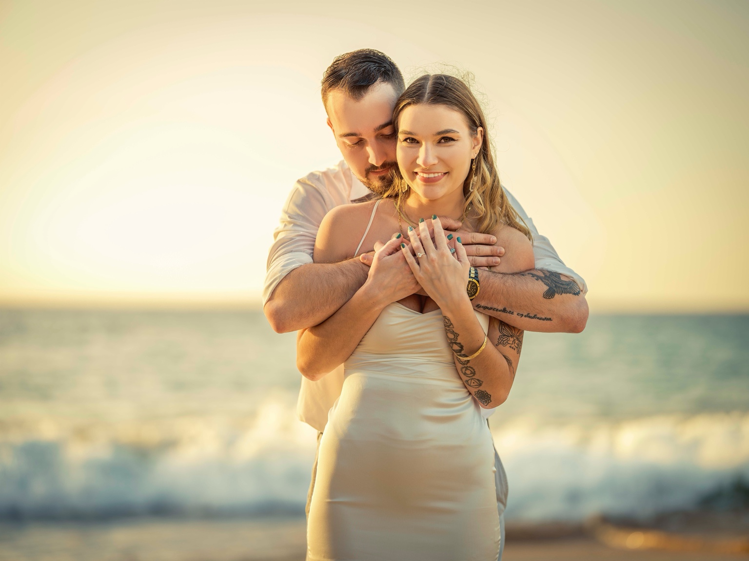 Close, candid moment between a couple in Maui
