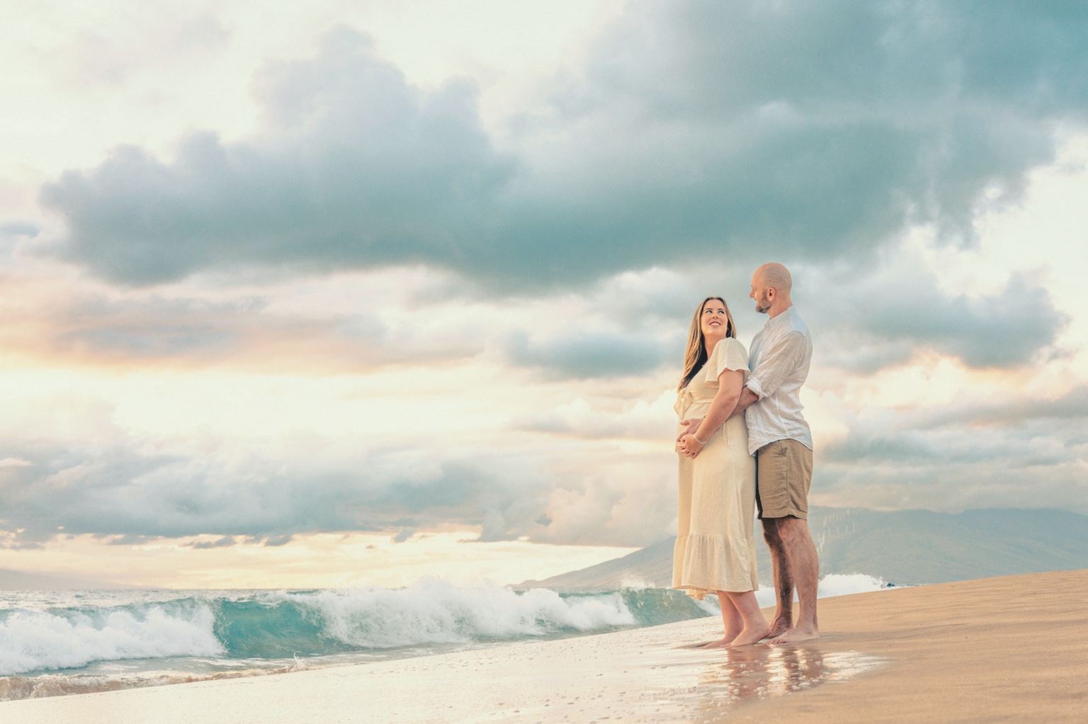 A family walking together on a Wailea beach