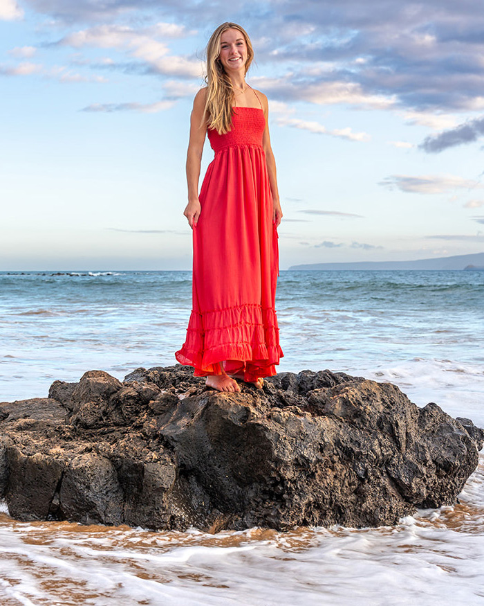 A sunset portrait session on Mokapu Beach, Wailea