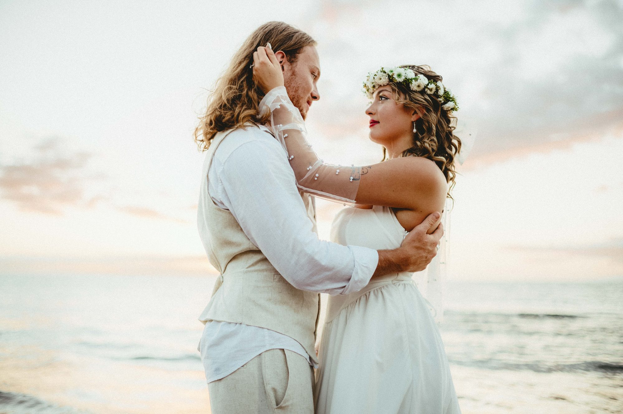 A poetic wedding moment photographed in Wailea, Maui