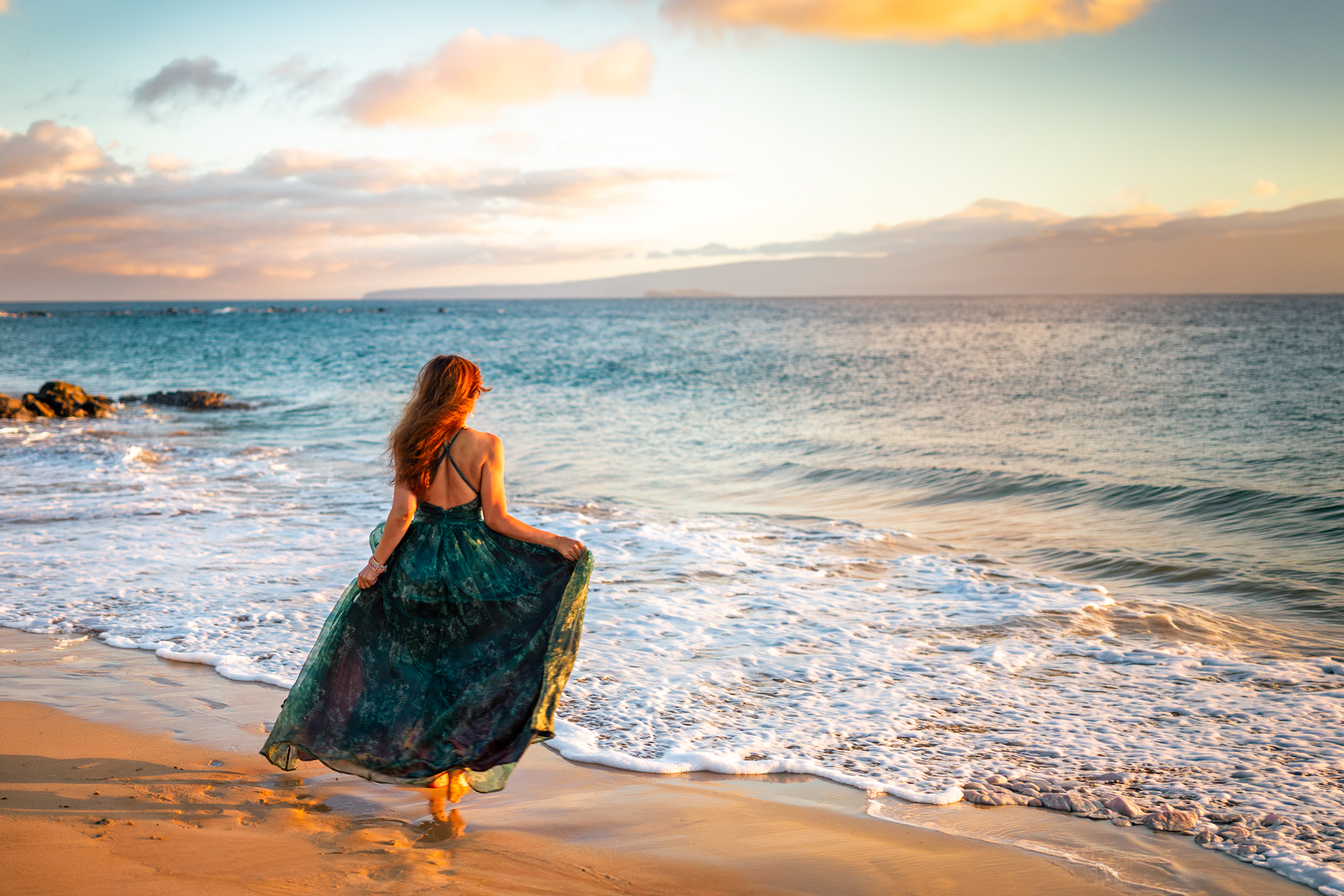 An artistic portrait photographed during the Last Half of Sunset in Wailea
